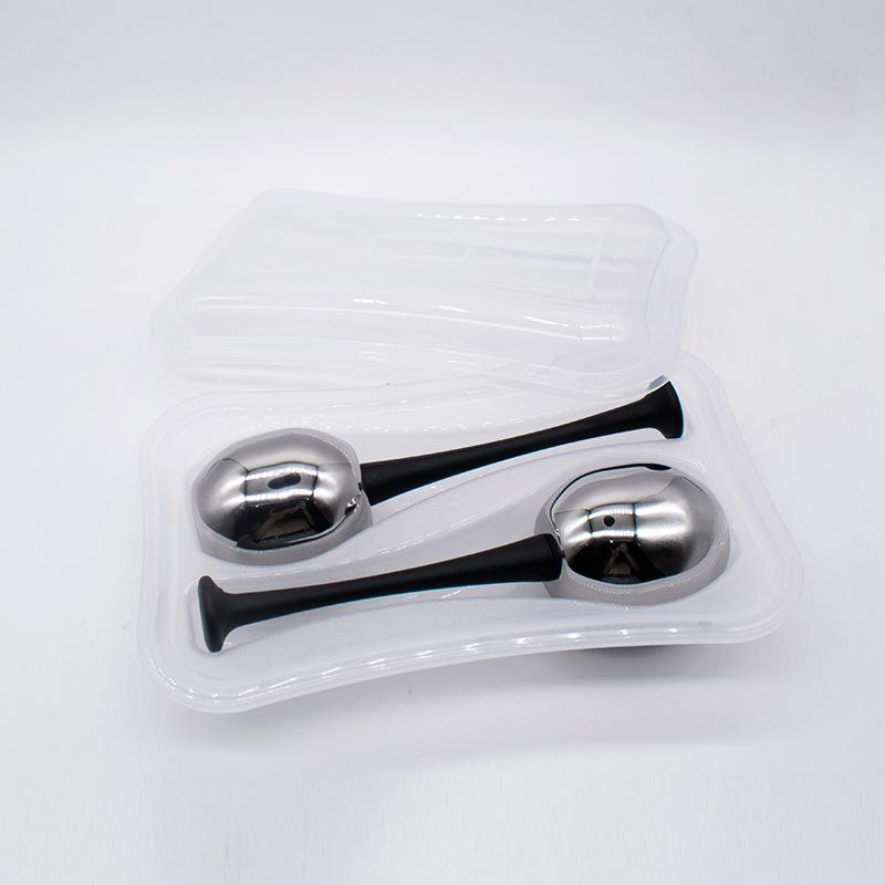 

Ледяные сферы для лица из нержавеющей стали, охлаждающие крио-сферы для лица для омоложения, массажер для лица и глаз, инструмент для ухода за кожей для красоты чёрный