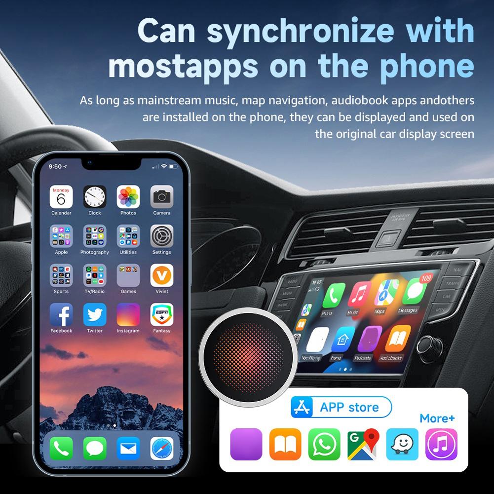 2 in 1 Wireless CarPlay Android Auto Adapter Wireless CarPlay Adapter Plug & Play Mini Carplay&Auto Box Dongle for Factory Wired