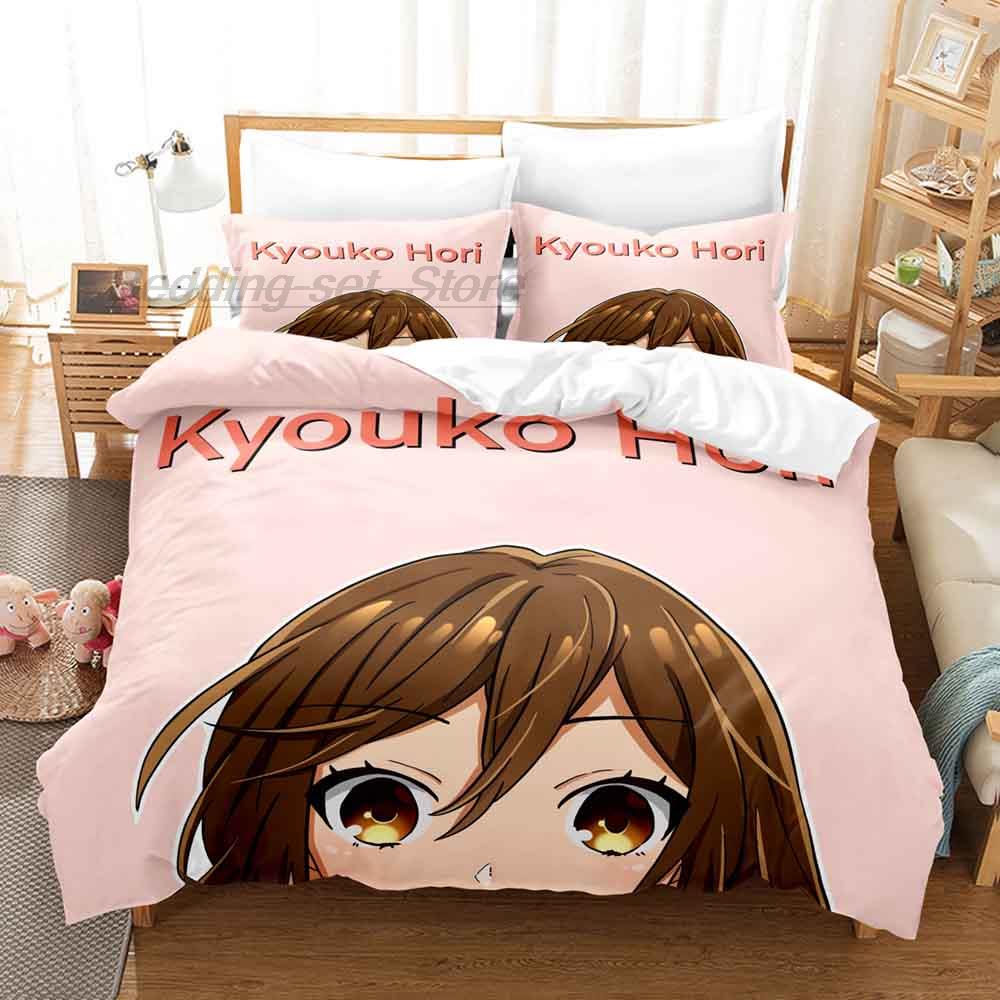 Horimiya Bettwäsche Set Einzelbett Twin Full Queen King Size Bettset Aldult Kinder Schlafzimmer Bettbezug Sets 3D 2022 Anime Bettlaken Set