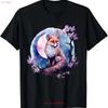 Fox Floral Artwork Moon Animal Art Wildlife Lovers T Shirt for Dad Vintage Washed Unisex Graphic Streetwear Stylish Casual