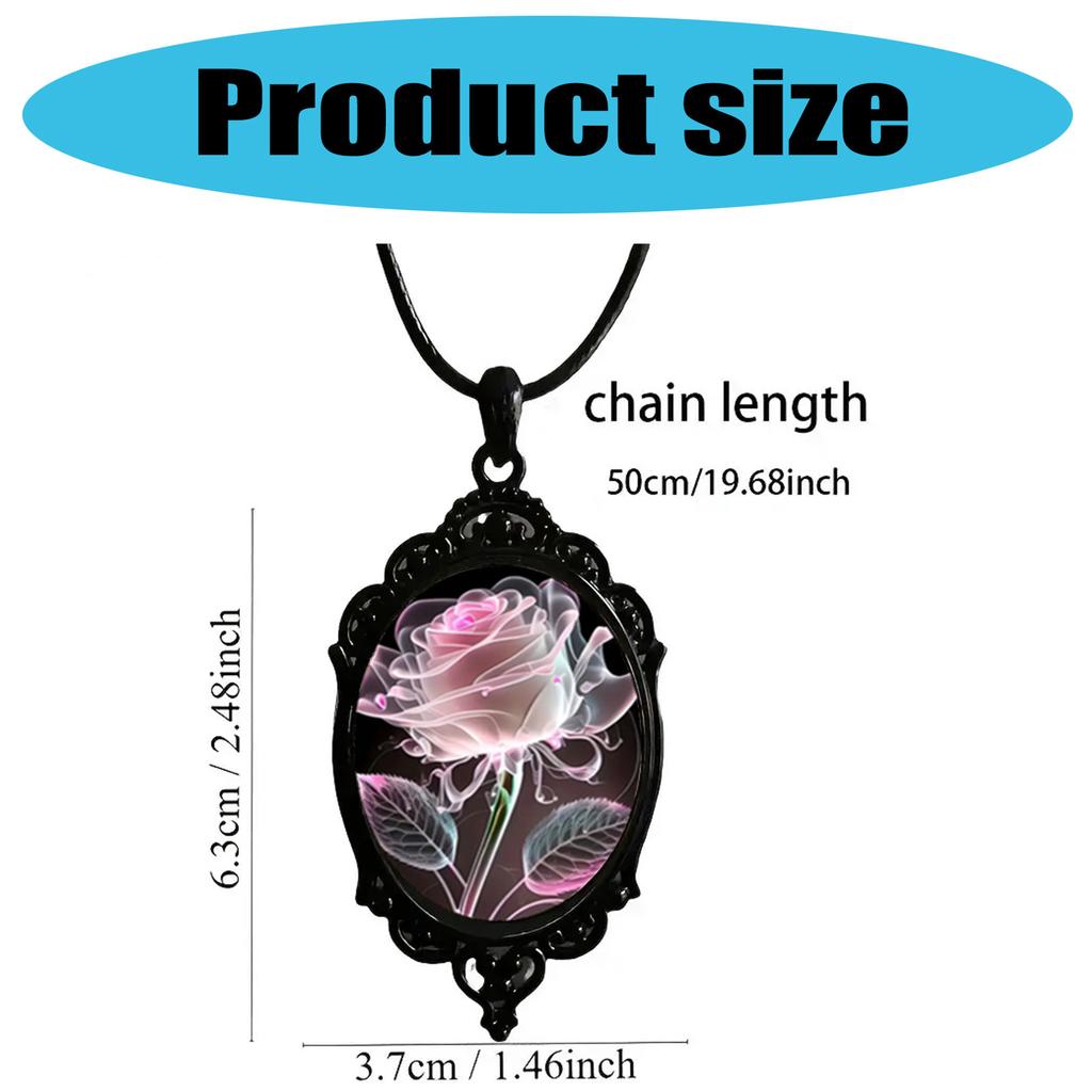 Elegante Kordelplattierte Rose Anhänger Halskette Tragbar Besondere Geschenke für Sie zu besonderen Anlässen und Feiern
