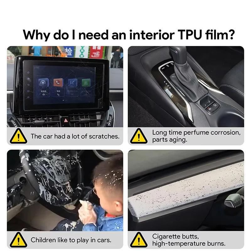 For GEELY STARSHIP 7 2025 2026 TPU Car Navigation Screen Film Gearbox Protective Sticker Anti-scratch Interior Accessories