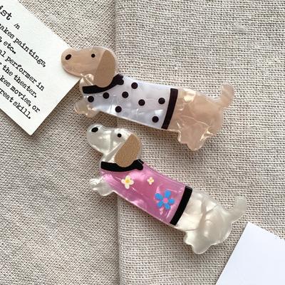 Neuer Kawaii Cartoon Hund Acryl Haarclip für Frauen Niedliche Tier Haarspangen Koreanischer Stil Haarnadel Kinder Entenschnabelspange