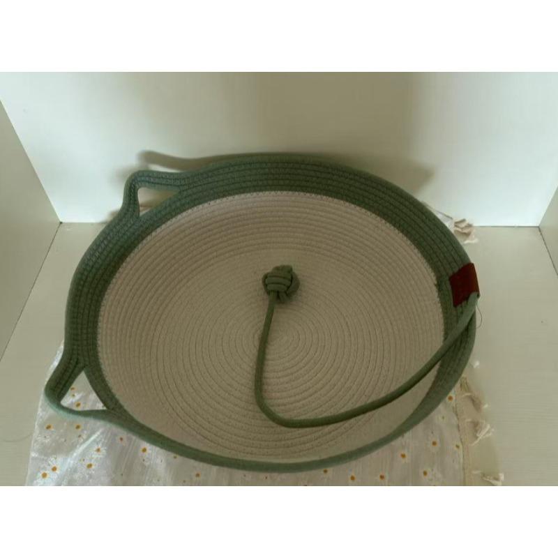 Scratch Resistant Cotton Rope Cat Bed Handwoven Pet Nest Breathable Summer Cool Mat Four Seasons Universal Bed for Cats Small Dogs