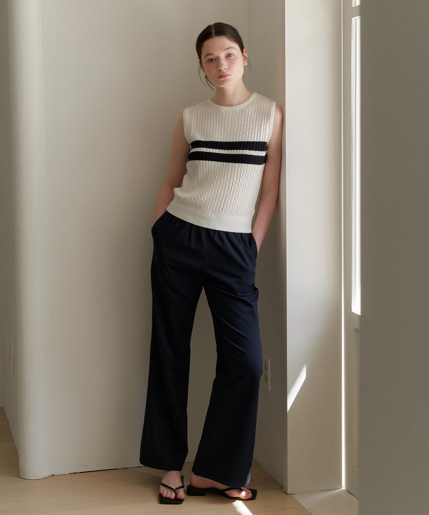 YUPPE Basic Banding Pants_Navy