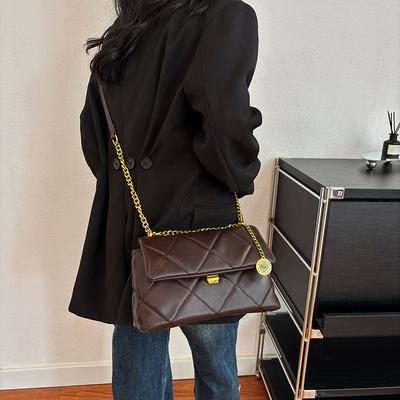 Small Square Bag Autumn New Fashion Diamond Chain Bag Women's Bag Niche Shoulder Messenger Bag Tide