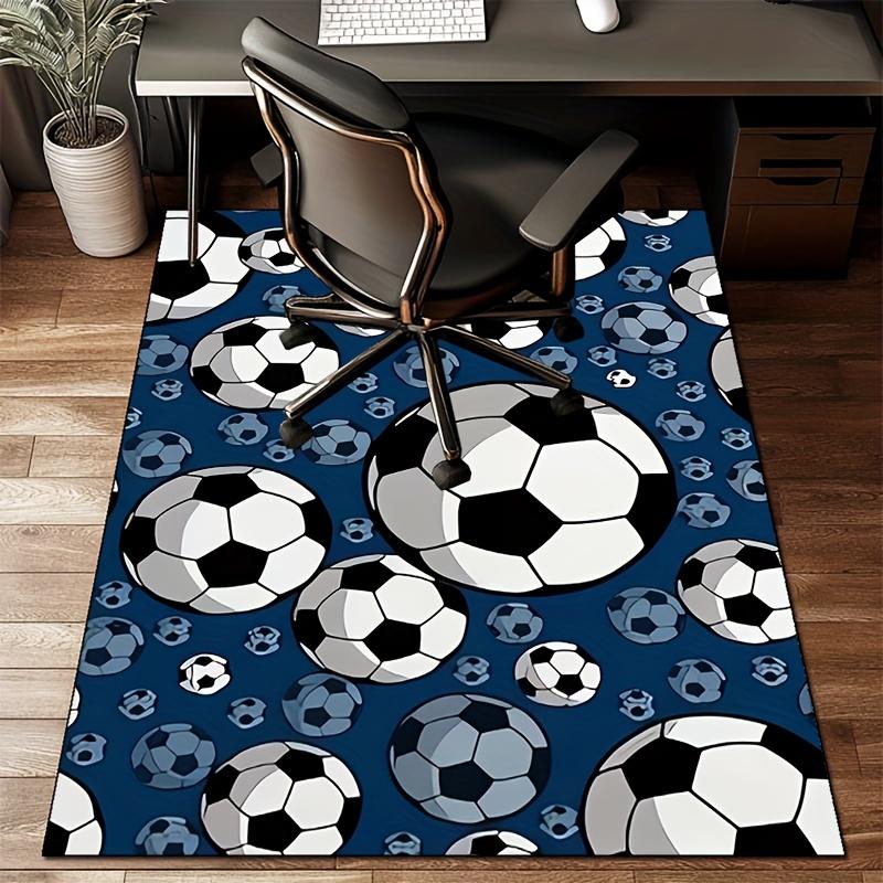 Crystal Velvet Football Printed Area Rug for Bedroom, Living Room, And Home Decoration. Non-Slip Mat Suitable for Bedside And Office Chair