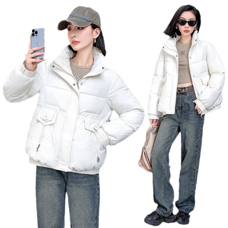 Veste en coton duvet femme courte 2025 nouvelle version coréenne ample épaissie veste pain amincissante veste chaude