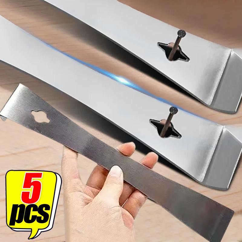 3 in 1 Stainless Steel Flat Head Pry Bar Woodworking Scraper Multifunction Lever Wooden Board Dismantling Spatula Nail Lift Tool