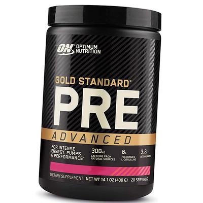 Pre-Workout mit Koffein, Gold Standard Pre Advanced, 400g Erdbeere-Mango (11092004)