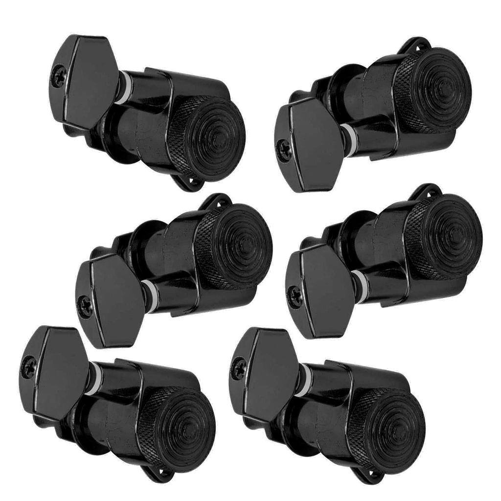 Matybobe Guitar Locking Tuners Locking Strings Sealed Tuning Key Pegs Durable Music Accessories Black Sets of 3 Left and 3 (6 Right)