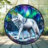 2D Flat Acrylic  Arctic Landscape Decoration Snow Forest, and Majestic White Wolf , Use No Batteries/Electricity Needed, Unique Indoor/Outdoor Decora