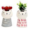 Cute Cartoon Animal Ceramic Flower Pot Creative Succulent Planter for Indoor Home Decor