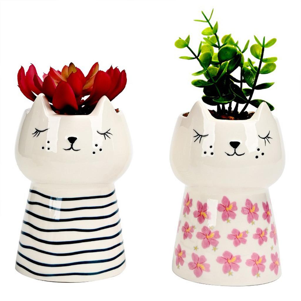 Cute Cartoon Animal Ceramic Flower Pot Creative Succulent Planter for Indoor Home Decor