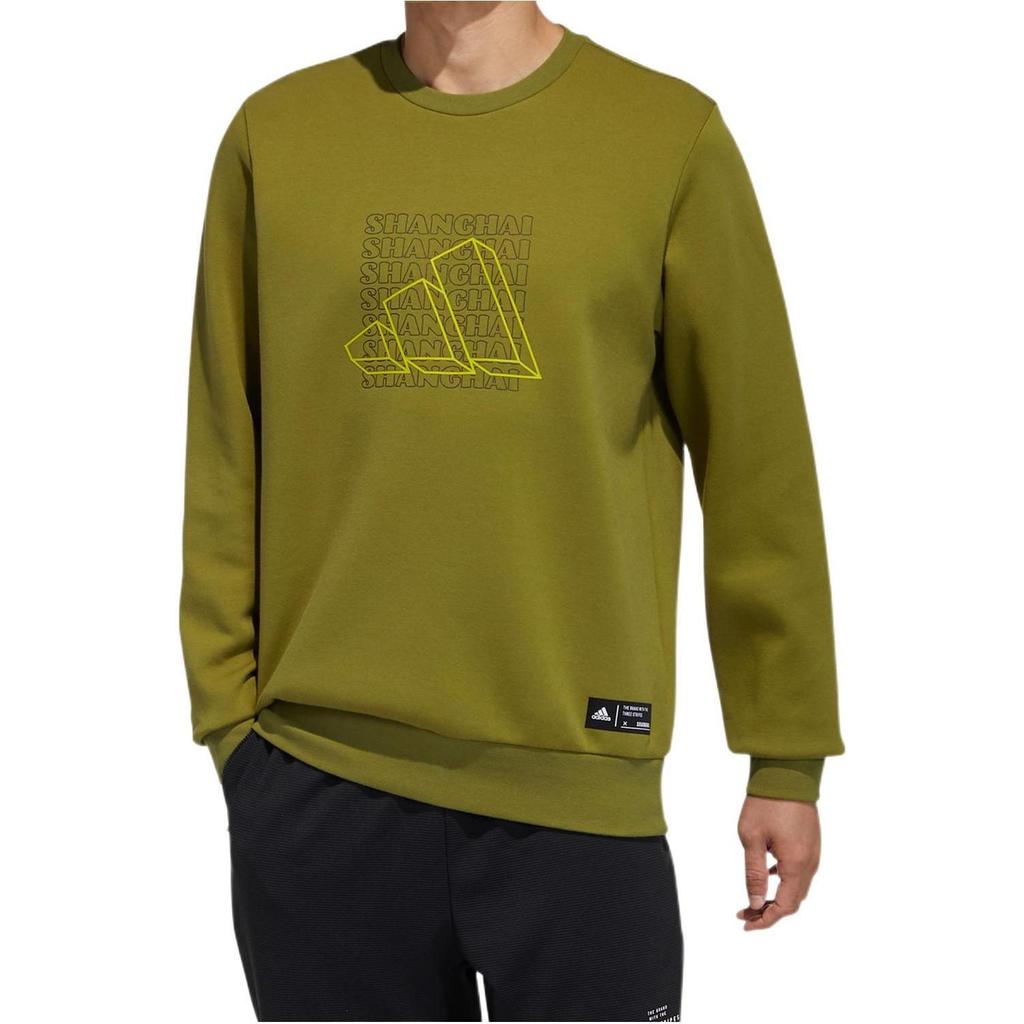 Adidas Sweatshirts Men's Green Crew Neck Moderate Other GP1858