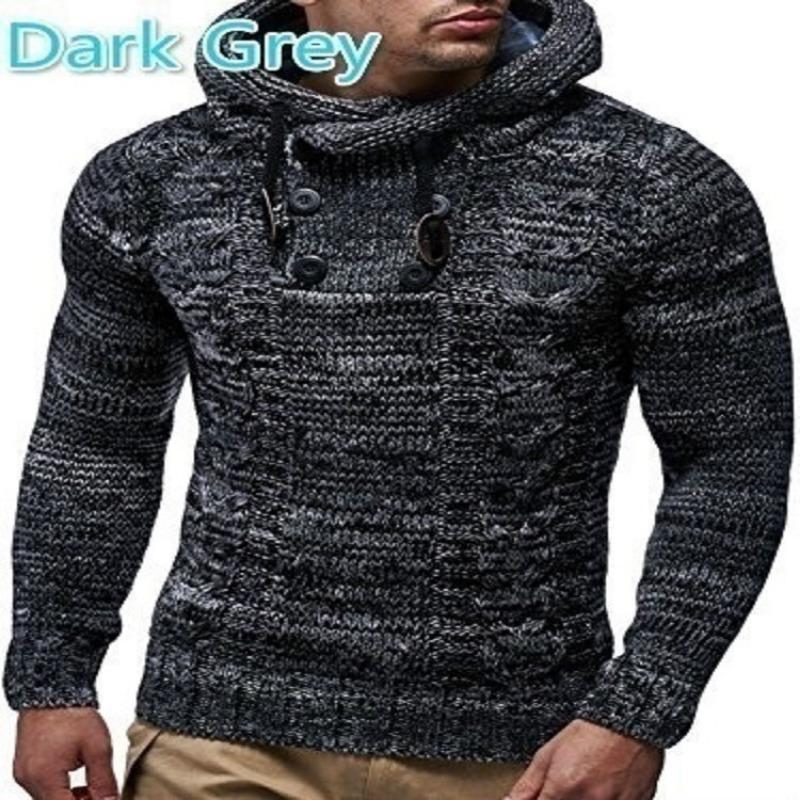 Men S Fitted Hooded Pullover Plus Size Knit Sweater