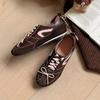 Autumn new retro versatile light shoes design sense round head flat shoes
