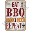 Vintage Tin Sign Dad`s BBQ Yard Outdoor Party Decoration Metal Sign Plate Retro Barbecue Decor