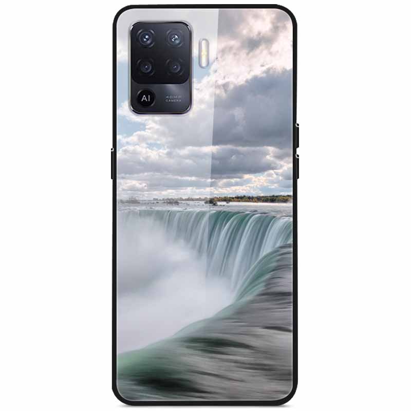 Tempered Glass Case For Oppo Reno5 Lite Hard Back Cover for Oppo Reno 5 Lite Luxury Painted Reno5Lite Funda 6.43'' Shockproof