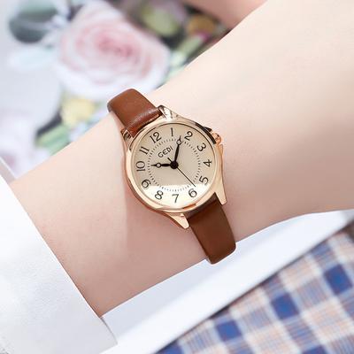 Retro Quartz Watch Student Simple And Compact Temperament Watch Women'S Belt Watch