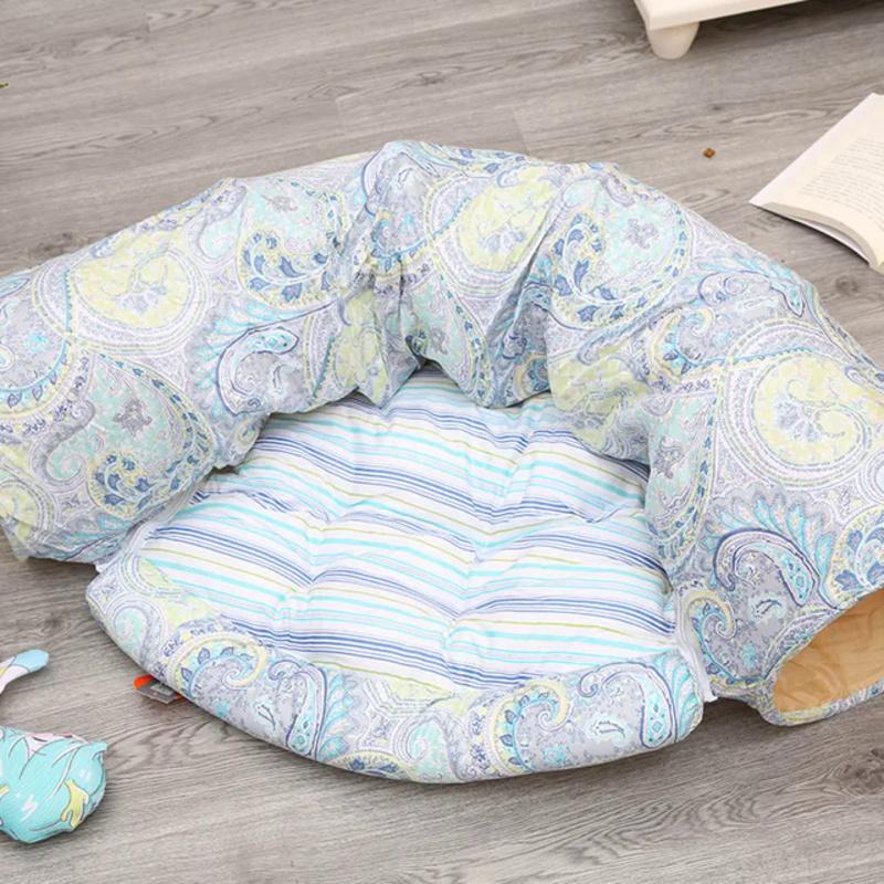 Pet Cat Tunnel Toys 2 In1 Collapsible Cat Nest Kitten Bed Tunnels Interactive Play Toy Indoor Tent for Cat Exercising Products