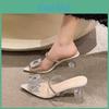 Womens Summer Transparent Water Crystal Sandals With High Heels For Fashionable Outings