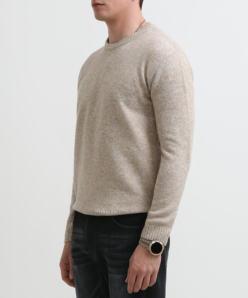 Seuteulaikeu Fine Blend Classic Crew Neck Knit (Beige)