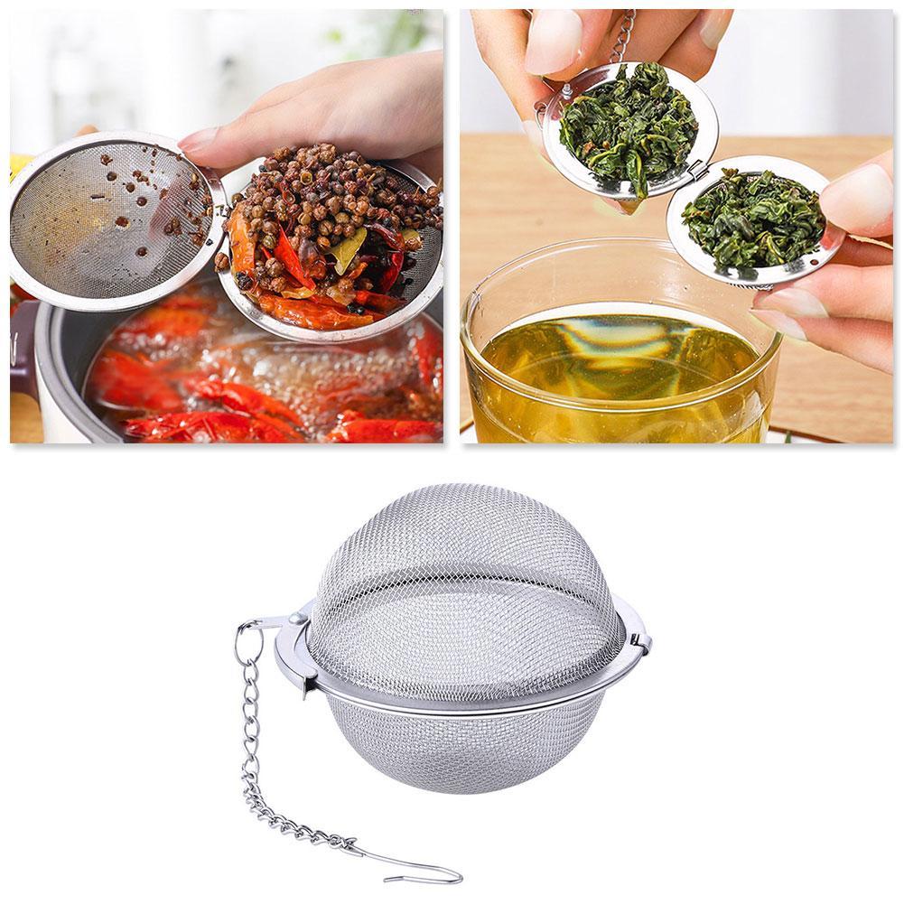 Stainless Steel Tea Infuser Sphere Locking Spice Tea Ball Strainer Mesh Infuser Tea Filter Cooking Tea Tools Kitchen Items