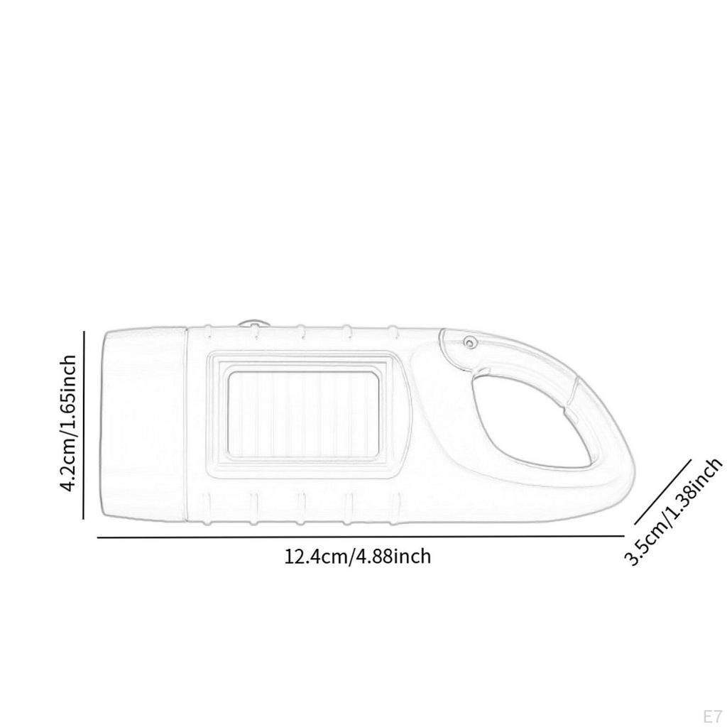 Hand Crank Solar Powered Flashlight Camping Lamp Compact Portable Torch Handheld for