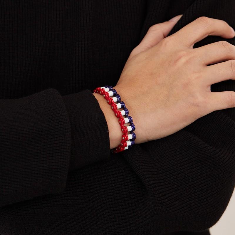 European American Personalized Bracelet Men's Stainless Steel Trendy Fashion Versatile Color Motorcycle Chain Titanium