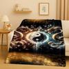 3D Yin Yang Chinese Tai Chi Eight Diagrams Natural Balance Art Flannel Blanket,Soft Plush Throw for Home Bedroom Bed Sofa Cover