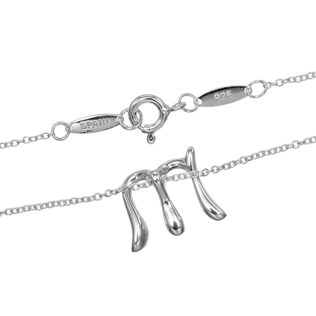 TIFFANY&Co. Alphabet letter m Necklace Silver925 2.2g Women Used