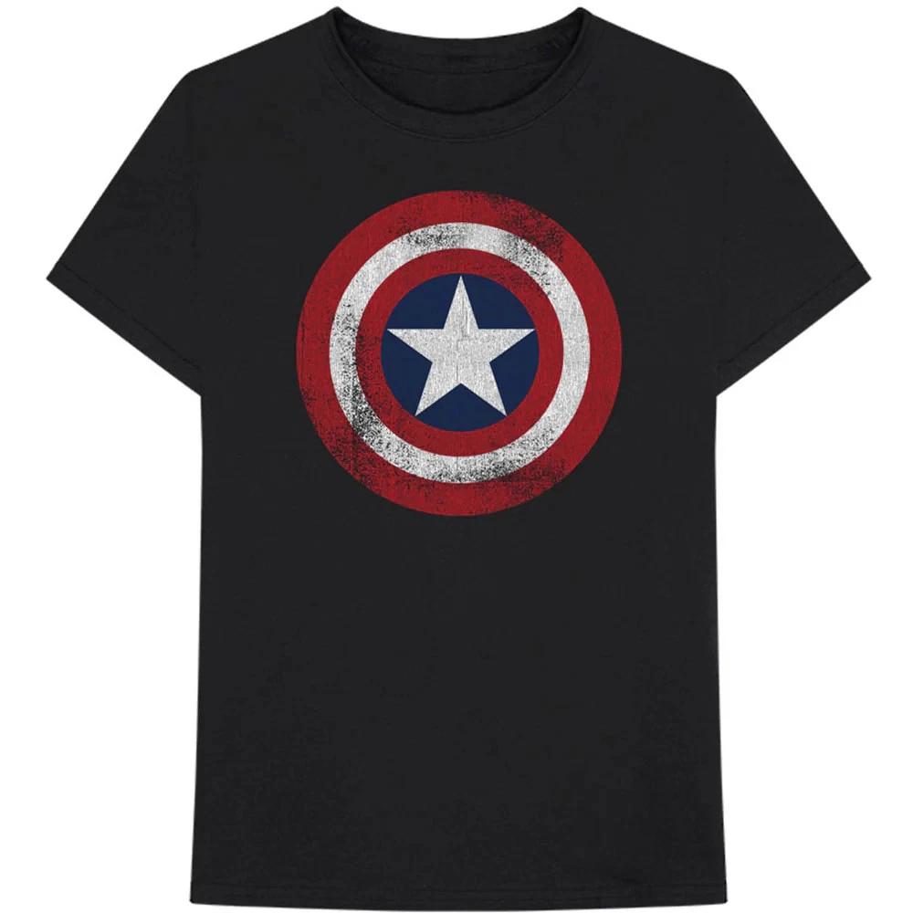 

Marvel Comics T-Shirt: Captain America Distressed Shield OFFICIAL NEW L
