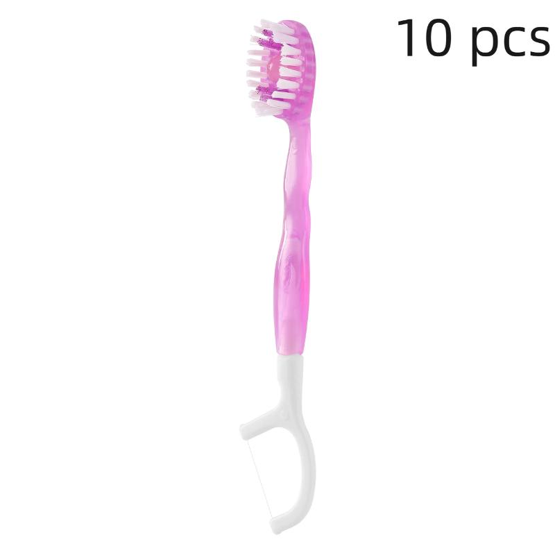 10Pcs 4 Flavors Explosive Bead Disposable Toothbrush Travel Toothbrush Set With Dental Floss Mini Toothbrush Separate Packaging