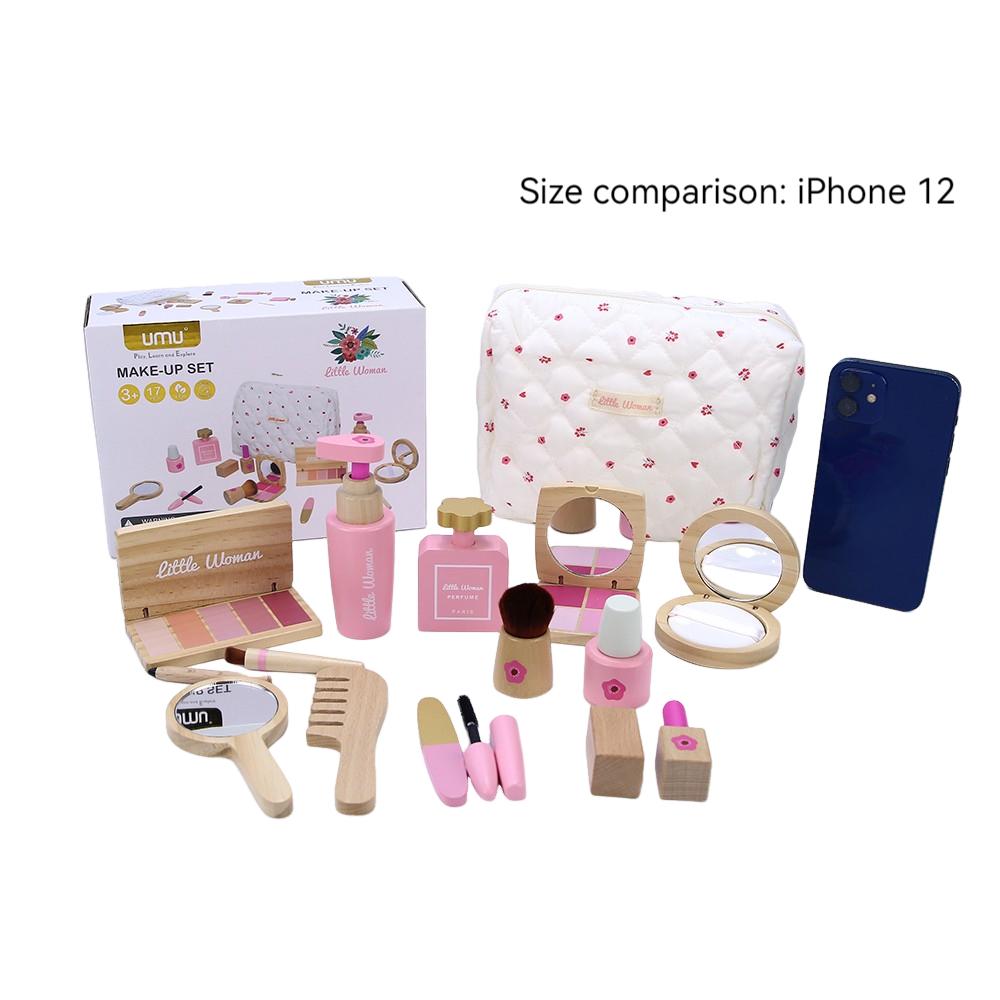 Wooden Pretend Play Makeup Toys Simulation Cosmetics Set Girls Play  Hairdressing Simulation Make Up Preschool Toys