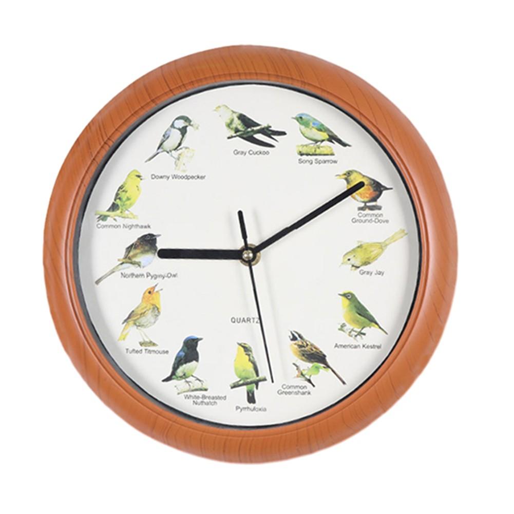 10inch Quartz Singing Bird Wall Clock with Names Songs For Home Decoration
