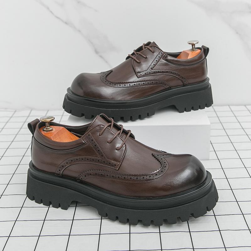 Men`s Dress Shoes Platform Social Leather