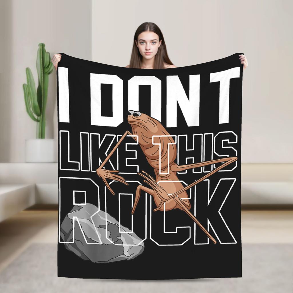 Marcus The Worm I Don't Like This Rock Fashion Blanket Fleece Printed Funny Meme Breathable Ultra-Soft Throw Fashion Blankets for Sofa