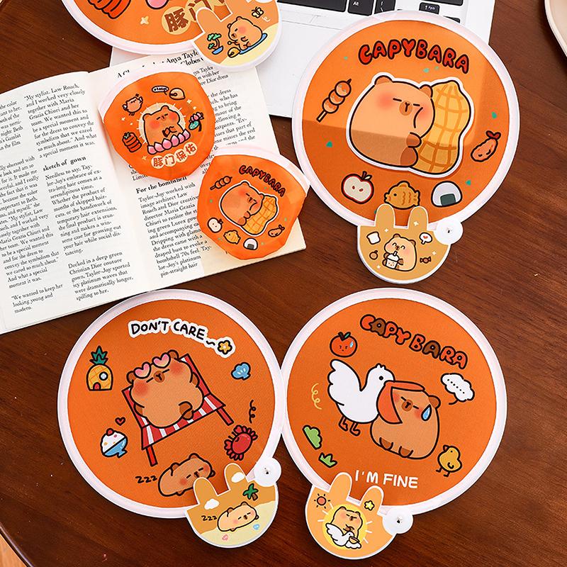 Portable Kawaii Cartoon Foldable Fan Creative Hand Fan Summer Cooling Pocket Cloth Toy Gift for Kids