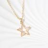 Star Shape Pendant Necklace for Women Fashion Golden Stainless Steel Clavicle Chain Wedding Party Daily Wear Jewelry Accessories