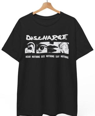 Discharge Hear Nothing T-shirt punk crust d beat, Unisex T-shirt