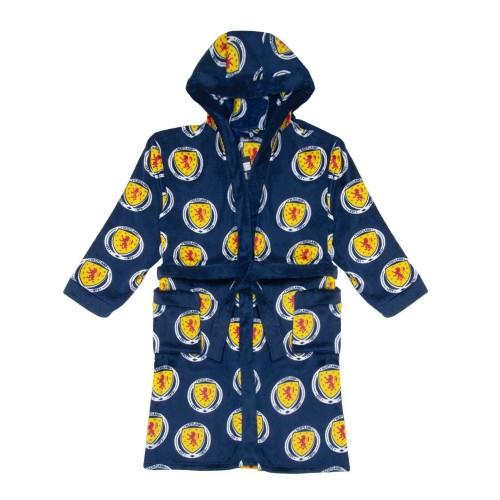 Scotland Mens Crest Fleece All-Over Print Dressing Gown