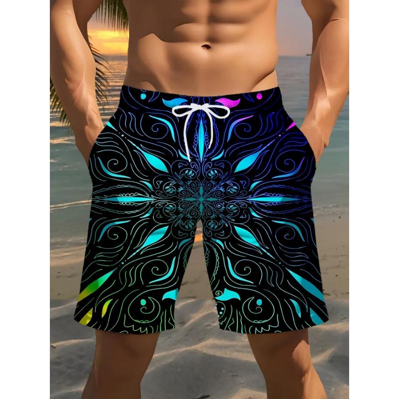 Men s beach shorts, graphic print M