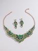 European & American Bridal Crystal Flower Necklace and Earrings Jewelry Set
