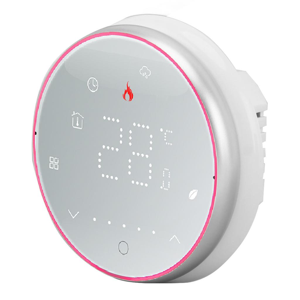 Smart Thermostat 1 Week Programmable LED Display Recessed Round Digital Thermostat AC95‑240V for Water Heating System