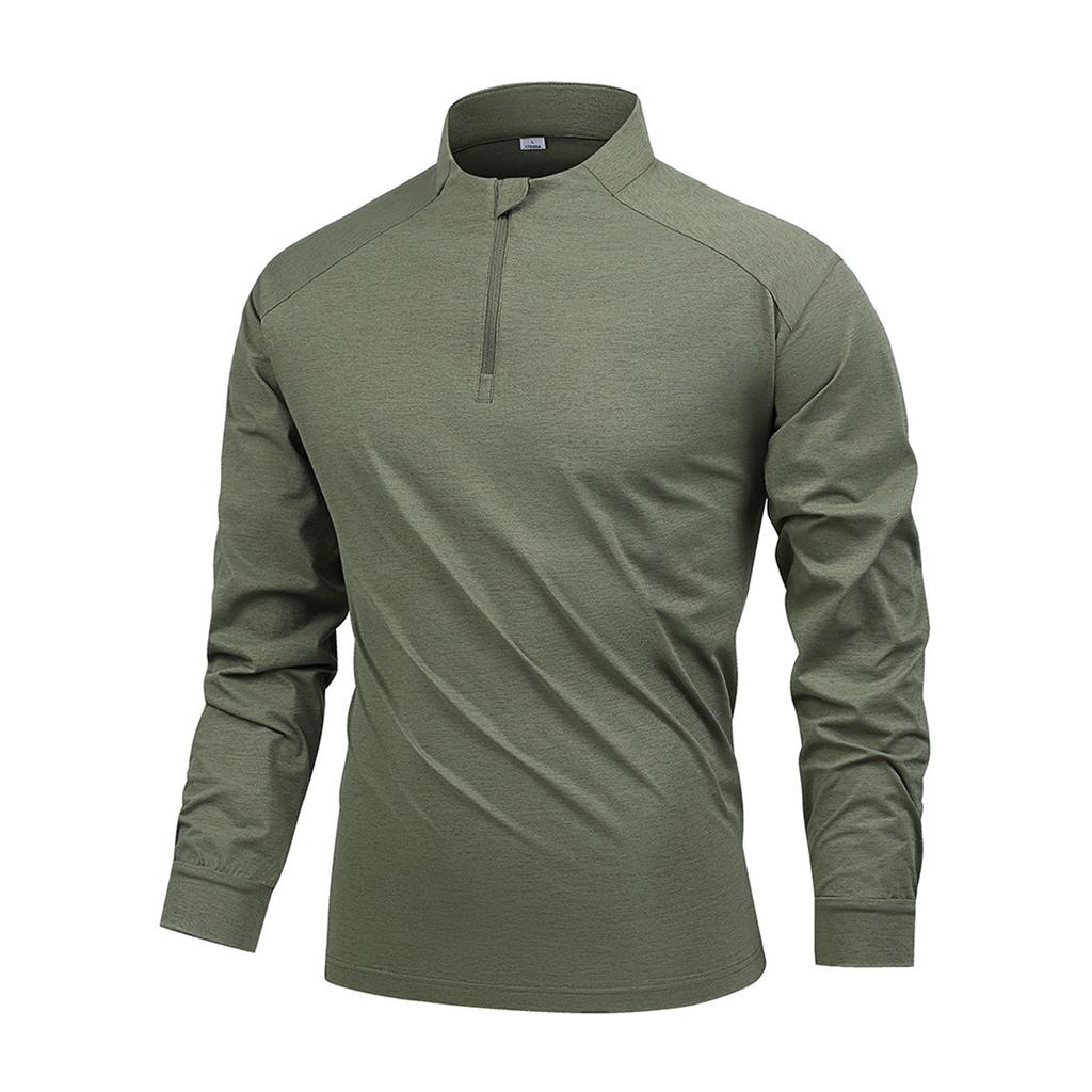 Men's Solid Color Outdoor Half Zip Sports Fitness Running Training Cycling Top