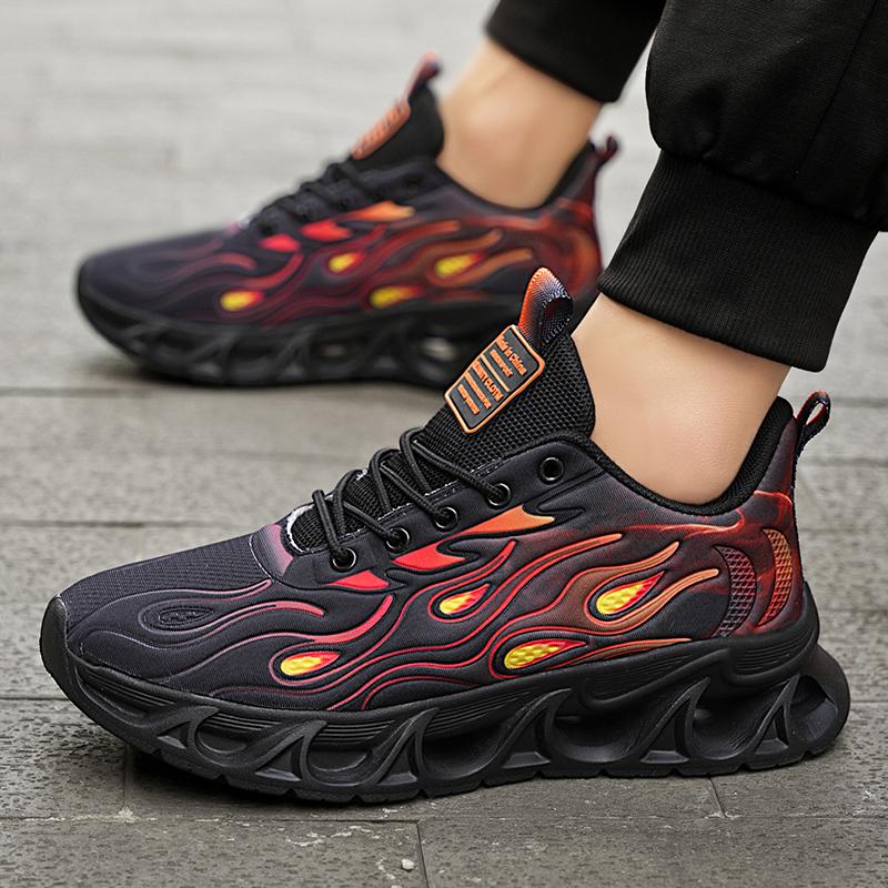 Men'S Plus Size Shock-Absorbing Casual Sports Shoes Four Season Breathable Soft Sole Outdoor Running Shoe Light Student Sneakers