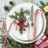 100/10Pcs Christmas Candy Cane Ornament Plastic Christmas Tree Hanging Decoration Twisted Crutch Candy Canes Indoor Party Favor