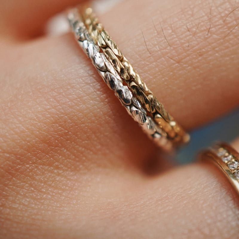 OURPIERRE STRING ROPE CHAIN RING SILVER