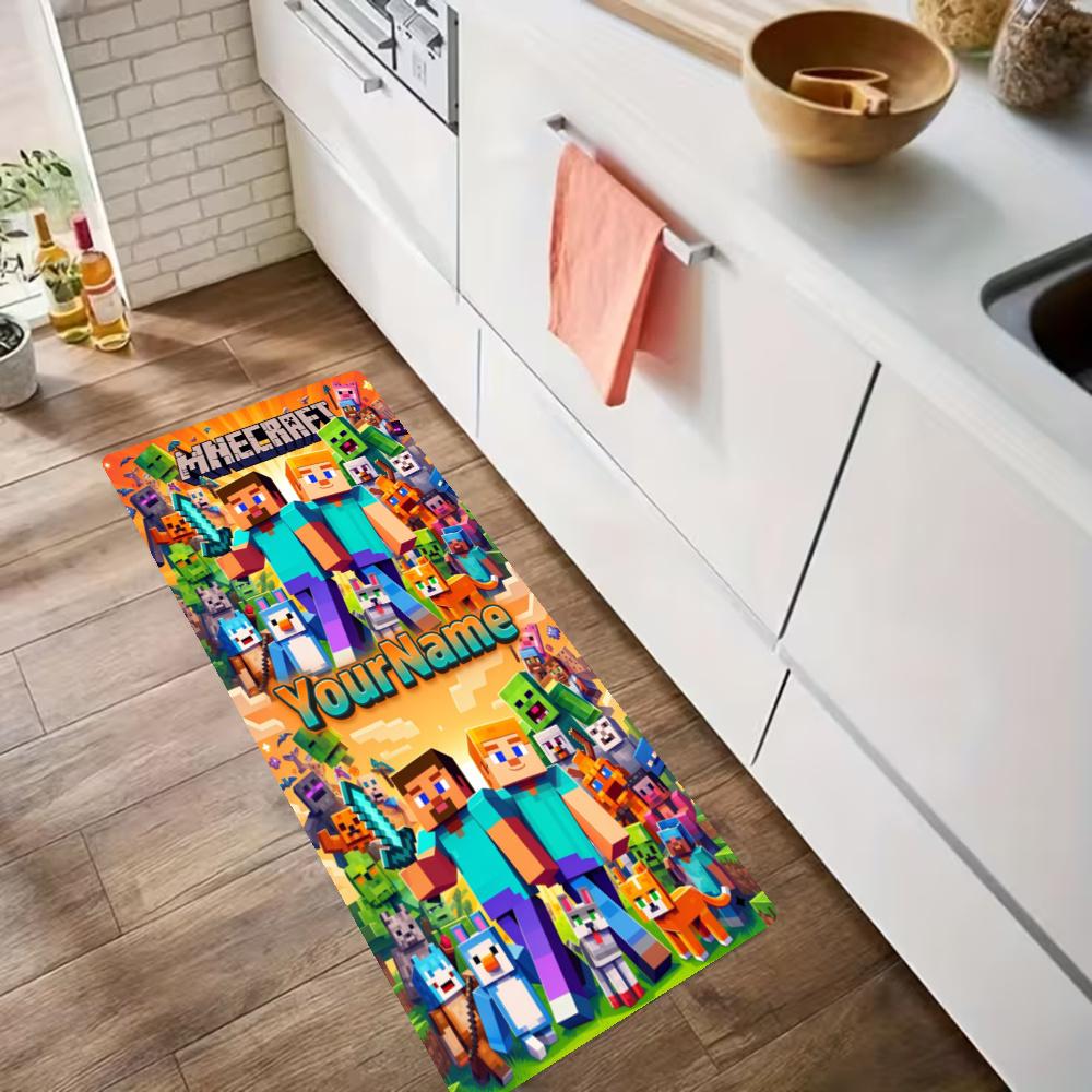 Minecraft Customize Your Name Kitchen Rug Runner Rug Laundry Mat Hallway Entryway The Best Gift Choice